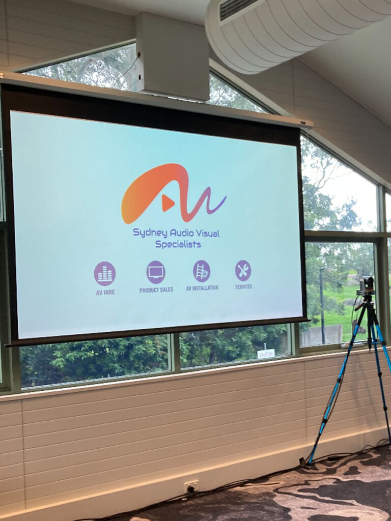 Motorised projector screen Sydney Audio Visual Specialists