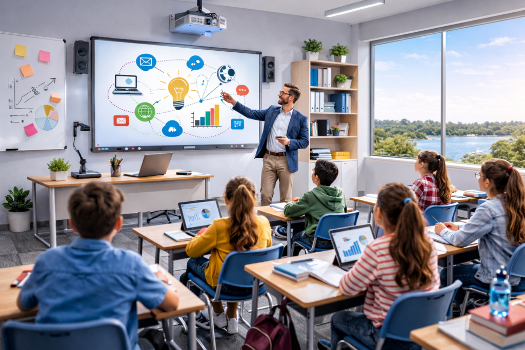 Modern classroom with AV technology