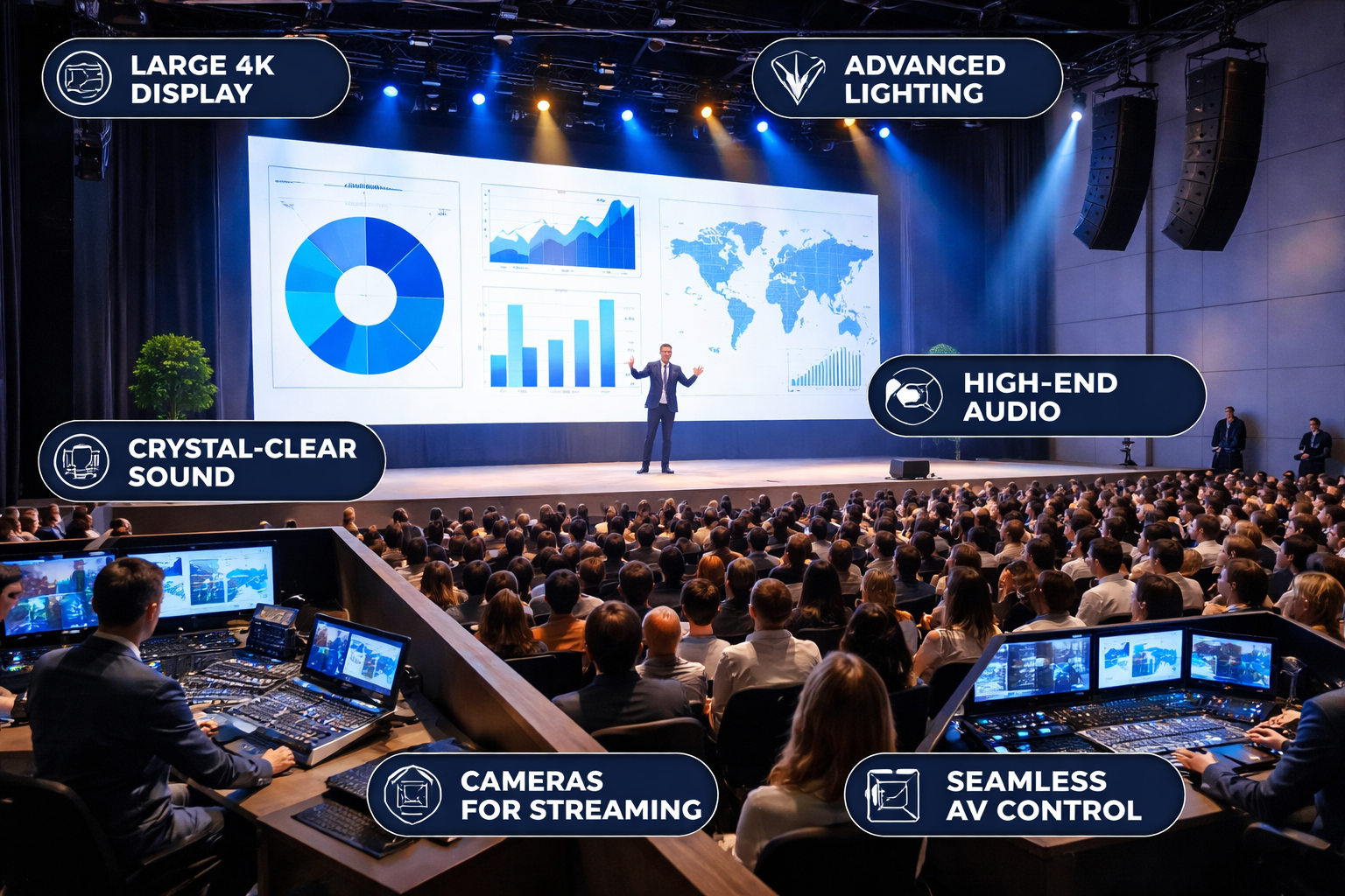 Professional presentation in a modern auditorium